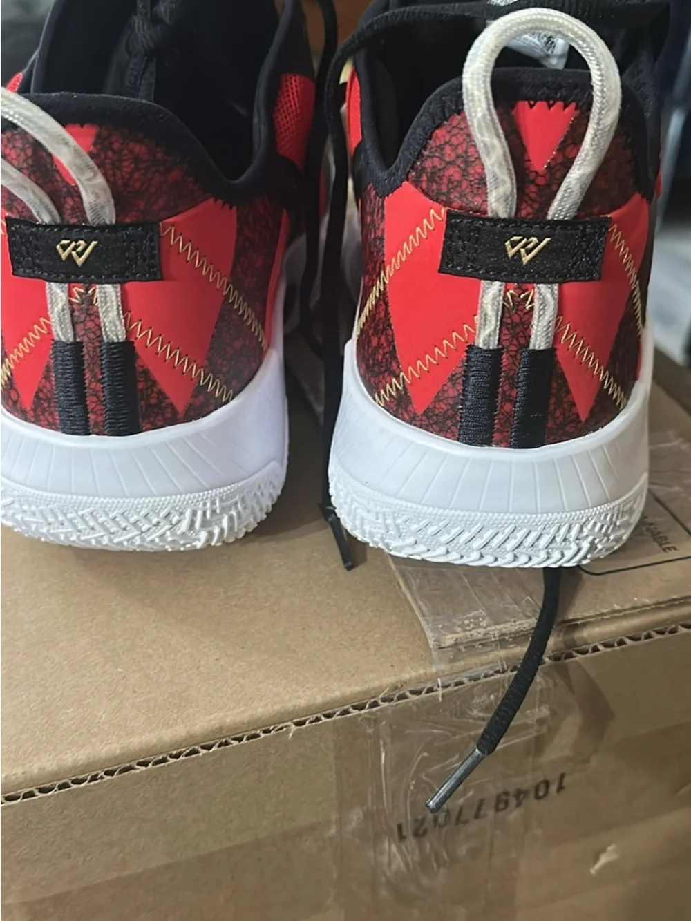 Jordan Kids Red and Black Low-Top Sneakers
